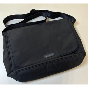 Vera Bradley Black Messenger Bag With Floral Interior Crossbody Laptop Case